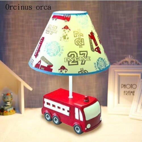 Creative cartoon red car desk lamp boy bedroom childrens room lamp modern simple resin automobile desk lamp free shipping