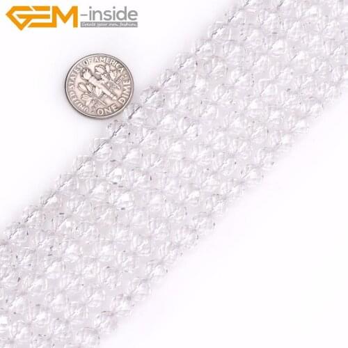 Natural Round Faceted White Rock Quartz Beads For Jewelry Making 5-15mm 15inches DIY Jewellery Gem-inside