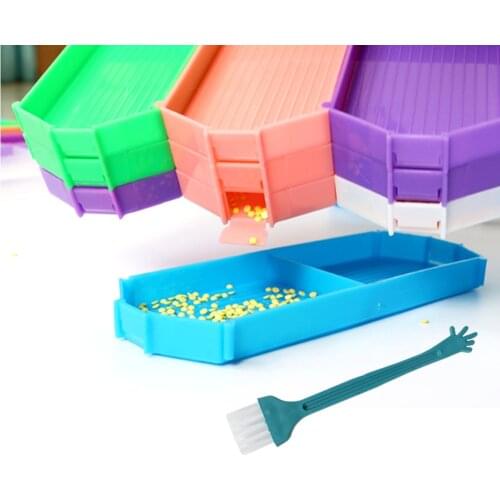 DIY Diamond Painting Tools Kit Beading Trays for Squrae and Round Drills, Stackable And Connectable 3 Pieces Painting Trays Set