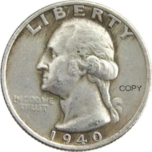 US 1940P/S/D Different Mint Washington Quarter Dollars Silver Plated Copy Coin