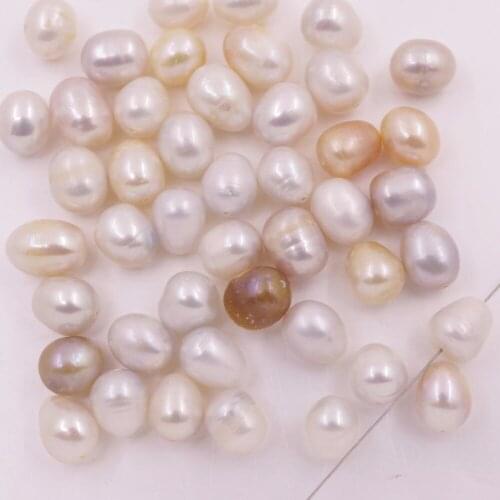 35g 10mm Natural White Pink Purple Teardrop Real Pearl Loose Beads Full Hole