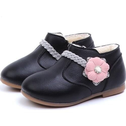 2020 New Winter Children Shoes Pu Leather Waterproof Martin Boots For Baby Girls Snow Boots Toddler Kids Plush Warm Sport Shoes
