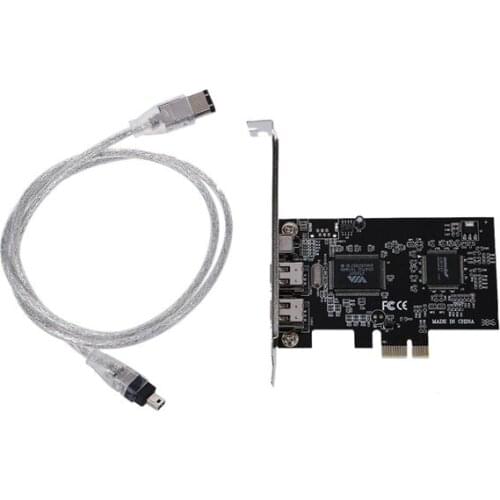 PCI Express x1 PCI-E FireWire 1394a IEEE1394 Controller Card 3 Port For Desktop