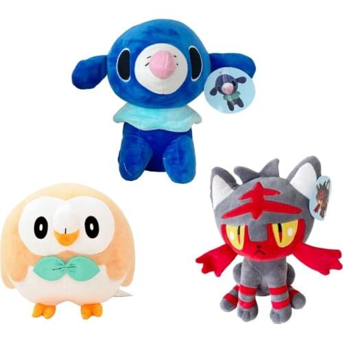 Litten Popplio Rowlet Plush Pokemon Stuffed Toy Elf animal Kawaii Peluche Anime Image Birthday gifts