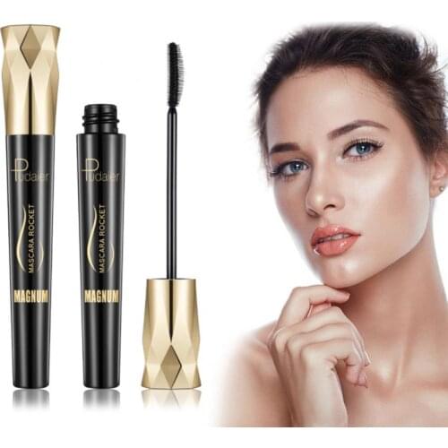 Pudaier 4D Quick Dry Black Curling Lengthening Thick Mascara Long lasting Waterproof Eyelash Extension Curler Makeup Tool TSLM1