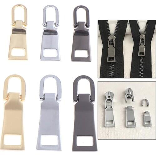 1Pcs 5# 3# Detachable Metal Zipper Pullers For Zipper Sliders Head Zippers Repair Kits Zipper Pull Tab DIY Sewing Accessories