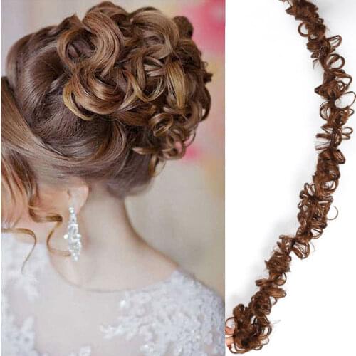 Chignon HairPiece Bun Synthetic Hair Curly Messy Elastic Hairextensions Scrunchie Tail Pad Puff Bundle Ponytail Updo headwear