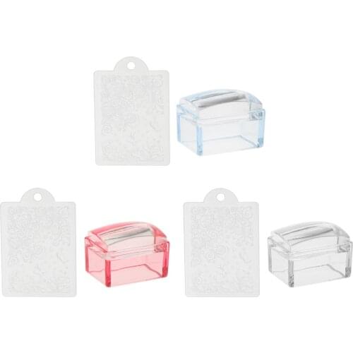 Silicone Rectangular Nail Art Stamping Stamper with Scraper Image Plate Manicure Tools DIY Polish Kit