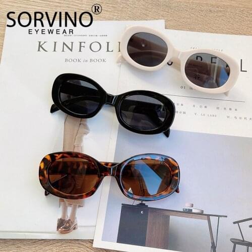 SORVINO 2021 New Oval Sunglasses Women Vintage Brand Designer Sunglass Shades Female UV400 Small Frame Trend Glasses