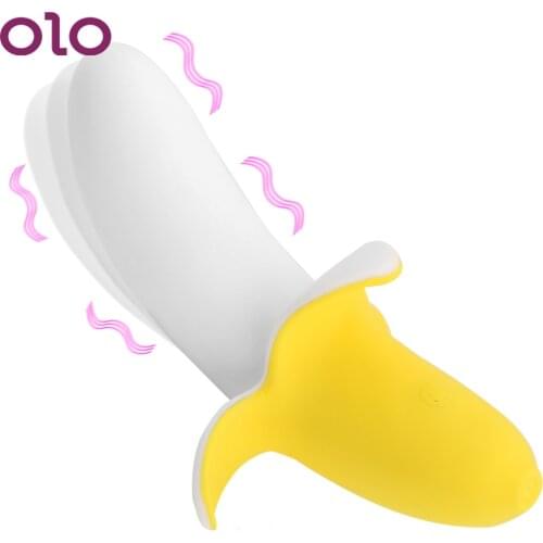 OLO Banana-shaped Clitoral Vibrator Stimulator Soft Silicone Dildo G-spot Vaginal Female Masturbator