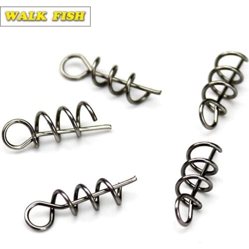 WALK FISH 50Pcs/100Pcs Fishing Accessories Tackle Connector Soft Bait Spring Lock Pin Crank Hook & Soft Bait Fixed Pins