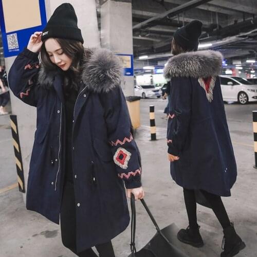 Womens Down Jacket Woman Hooded Long Winter Coat Women Korean Loose Thick Warm Parka Jackets Camperas Mujer KJ443