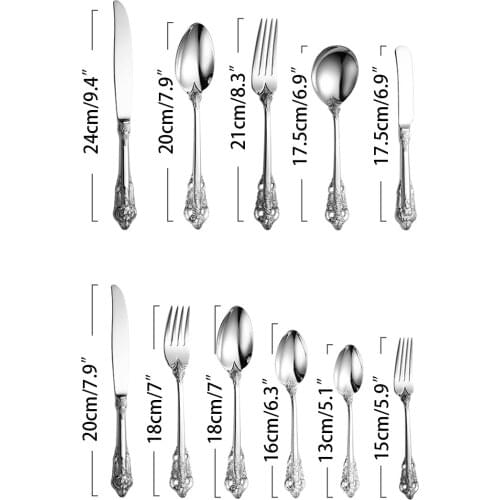 1pcs Stainless steel Silverware Dinner Fork Luxury Silver Wedding Dinnerware set Teaspoon Soup Spoon Cookie Fruit Dessert Forks