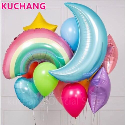 1pc Rainbow Blue Cloud Smiley Sun Foil Balloons Wedding Baby Shower Have A Nice Day Birthday Party Decorations Drop Shipping