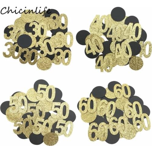 1Pack Gold Rose gold 30 40 50 60 Round Table Confetti Happy Birthday Confetti Birthday Wedding Anniversary Party Decoration