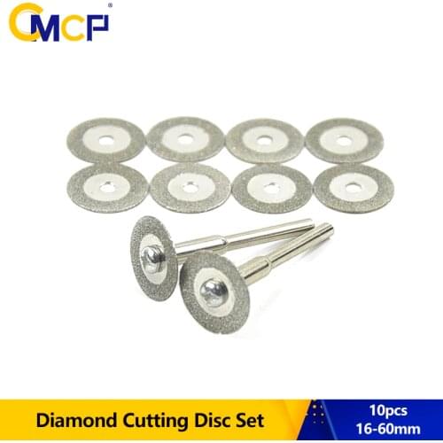 10pcs 16-60mm Mini Diamond Saw Blade For Rotary Tools Diamond Cutting Discs With Mandrel Micro Saw Blade Diamond Discs