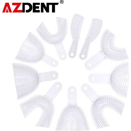 10Pcs/set Dental Impression Plastic Trays Without Mesh Tray Dentist Tools Dentistry Lab Material Teeth Holder Trays