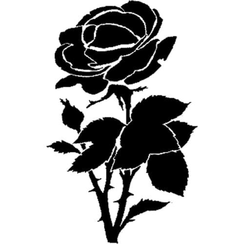 10cm*16.2cm Rose Flower Fashion Car Styling Car Accessories Decals Stickers Black/Silver S3-5343