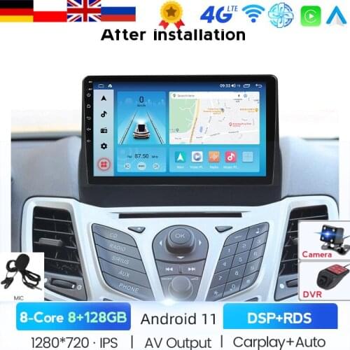 2.5D IPS Android 10.0 7862 Car Radio Stereo Multimedia For Ford Fiesta 2009-2017 Auto GPS Navigation No 2 Din 4G BT Video Player