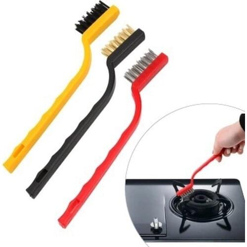 3pcs/lot Gas Stove Cleaning Wire Brush Kitchen Tools Metal Fiber Brush Strong Decontamination Clean Wash Brush