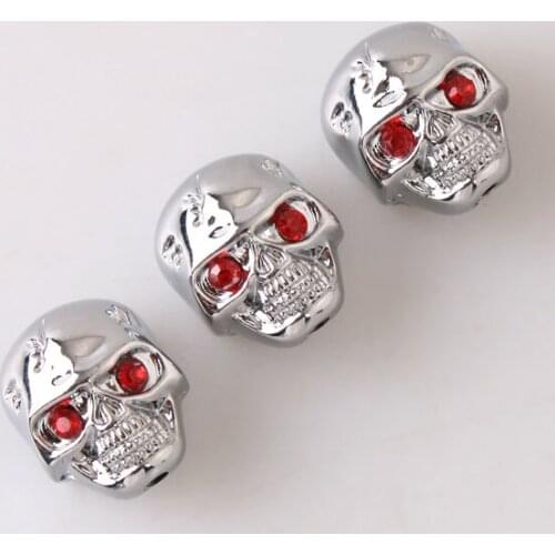 4Pcs Chrome Skull Head Volume Tone Pot Control Knob for Guitar Replacement