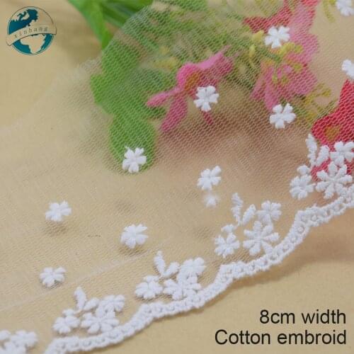5yards 8cm Cotton embroid lace sewing ribbon guipure lace fabric trim warp knitting DIY Garment Accessories african lace#3330
