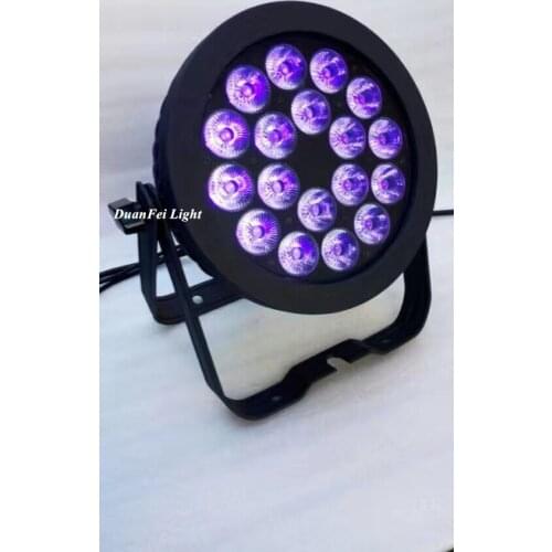 8pcs/lot Par LED Waterproof led flat par 18x18w rgwab uv 6in1 led par