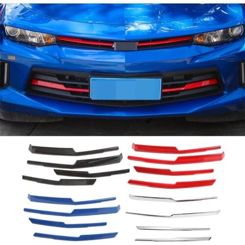 ABS Front Center Grille Grill Cover Inserts Strips Decorative Trim for Chevrolet Camaro 2017+ Car Accessories