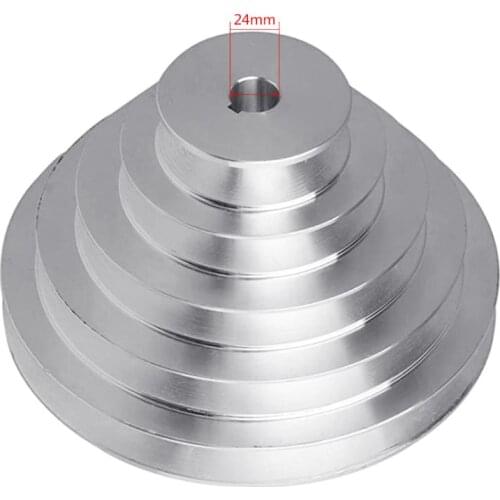 Aluminum A Type 5 Step Pagoda Pulley Wheel 150mm Outer Dia for Timing V-Belt