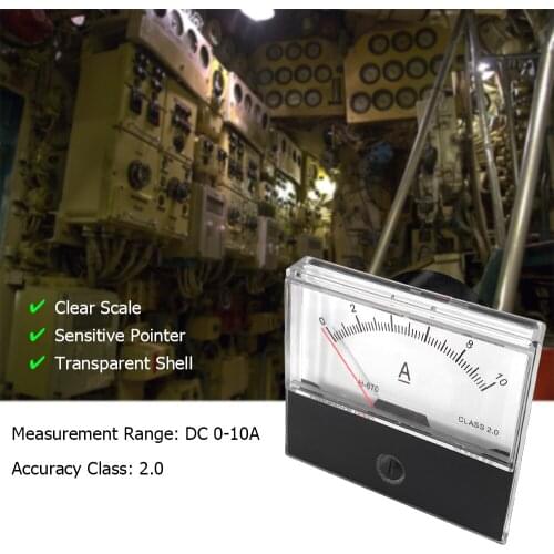 Analog Current Panel Meter Ammeter Gauge Class 2.5 Accuracy DC 0-15A Analog Ammeter Ampere Measurement Tester Gauge Panel