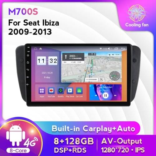 6G+128G Android 11 Car GPS Radio For Seat Ibiza 6j 2009 2010 2012 2013 GPS Navigation 2 Din Screen radio Audio Multimedia Player