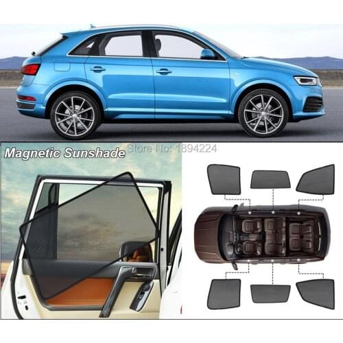 Car Full Side Windows Magnetic Sun Shade UV Protection Ray Blocking Mesh Visor For Audi Q3 2011