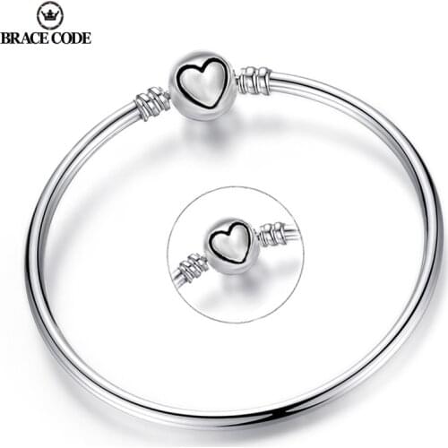 BRACE CODE Silver Color Basic Chain Bracelet Bangles for Women DIY Fine Charm Bracelet Bangle DIY Making Fashion Jewelry Gift