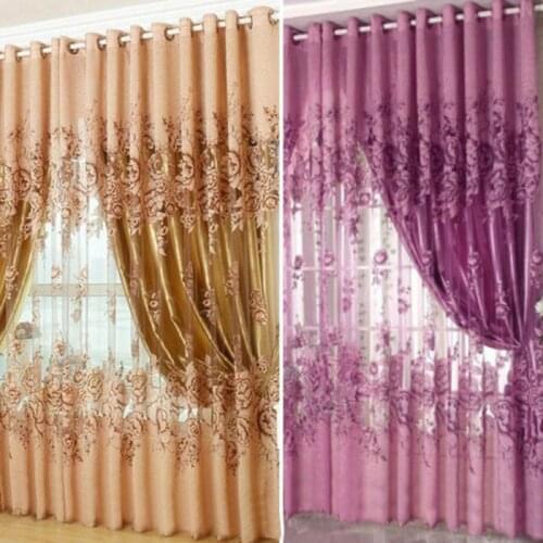 Bronzing Tulle Curtain Viole Sheer Window Tassel String Door Curtain Line Flash Shiny Screening for Living Room Decoration