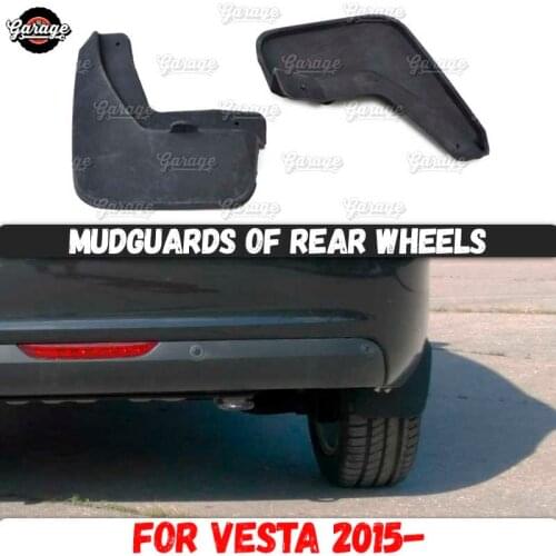 Mudguards of rear wheels for Lada Vesta 2015- broad form Rubber accessories protective anti splash car styling tuning