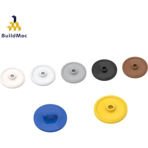 BuildMOC Assembles Particles 91884 Buckler with shaft on back For Building Blocks Parts DIY LOGO Educational gift Toys