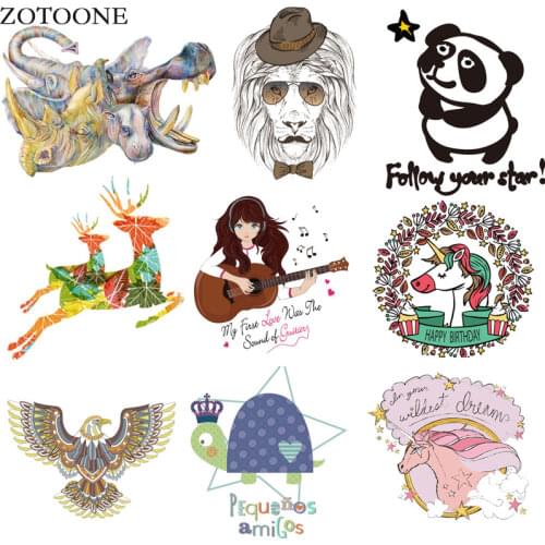 Unicorn Deerstag spider Heat Transfer Stickers Tops T-shirt Patches for Clothing Press Appliqued Decorative Iron-on Transfers D