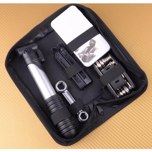 LETAOSK Bicycle Folding Tire Repair Multi Tools Kit Set Mountain Bike Cycle Puncture Tyre Lever Pump Pouch