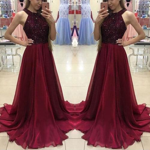 Hot Women Ladies Formal Dress Long Evening Party Ball Gown Ladies Shinny Halter Dresses