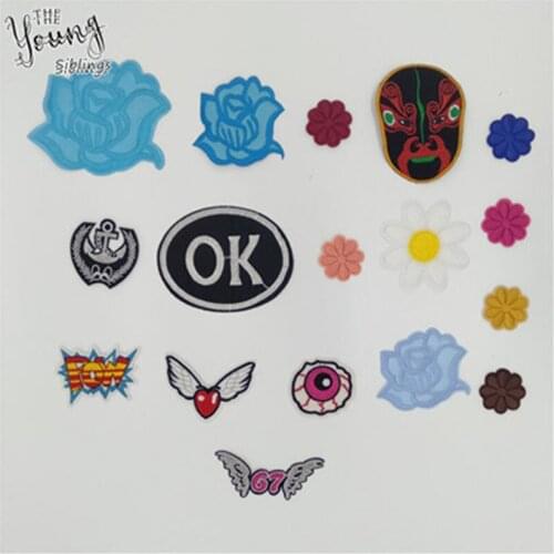 New arrive Fashion style Hot melt Adhesive Applique Embroidery Patches Iron on patch DIY Decorate Badges Accessories C224-C281