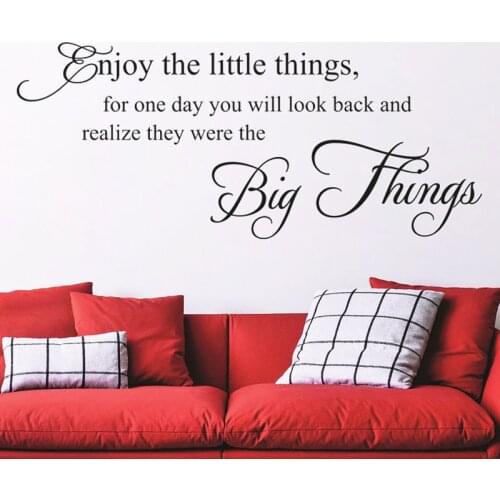 Enjoy The Little Things Encouraging Wall Sticker Beautiful Words Wall Decals Home Decor Living Room Bedroom Decoration