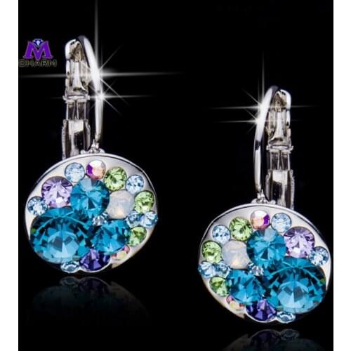 Italina Brand Original!Real Gold Plated Made With Austrian Sapphire Crystals Mickey Drop Jewelry Earrings For Women And Girls