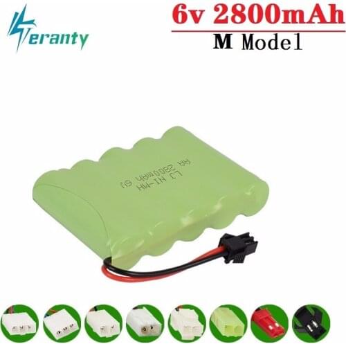 2800mah 6v Rechargeable Battery For Rc toys Cars Tank Truck Robots Gun NiMH Battery AA 6v 700mah Batteries Pack For Rc Boat 1PCS