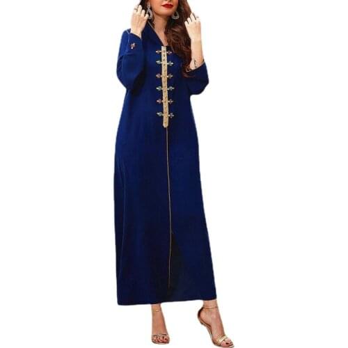 Jellaba Dress Kaftan Diamond Riched Muslim Women 2021 Autumn Fashion Casual Hooded Long Sleeves Beads Female Maxi Dresses