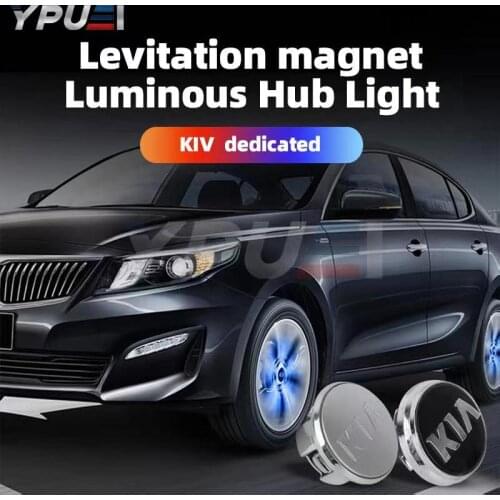YPUEI Hub Light Car Floating Illumination Wheel Caps LED Light Wheel Center Car Cap Center Cover Lighting Cap for Kia 64mm Auto