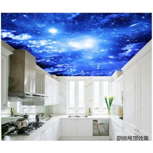 Custom photo wallpaper 3d ceiling wallpaper Fantasy Sky Night Scene Moon Ceiling zenith mural wall papers for living room decor