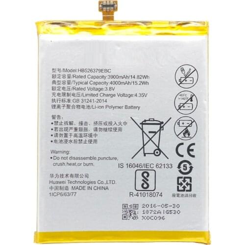 Replacement Phone Battery HB526379EBC For Huawei Enjoy 5 TIT-AL00 CL10 Honor 4C Pro / Y6 PRO 4000mAh