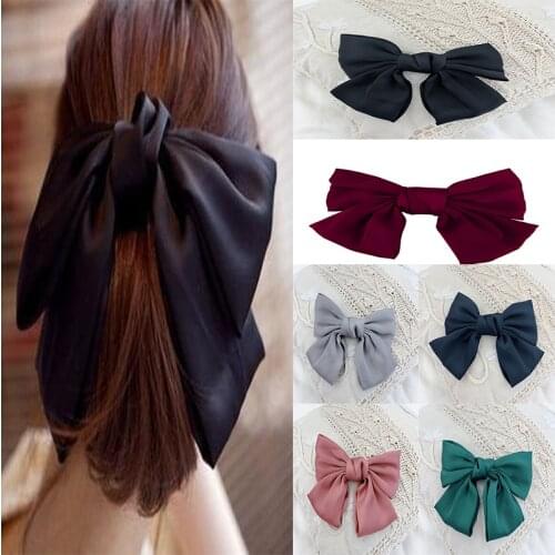 Korean Retro Large Lace Flower Bow Hairpin Female Bowknot Hair Rope Ribbon Wedding Hairpin Hair Accessories