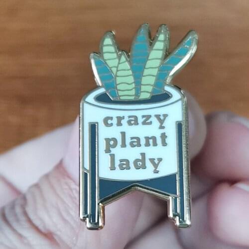 Crazy Plant Lady Brooch