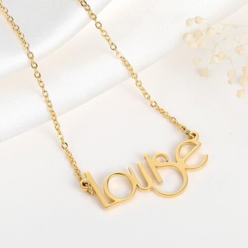 Women necklace Personalised Jewelry On The Neck Customized Stainless Steel Name Necklaces Gold Pendants For Mothers Day Gift